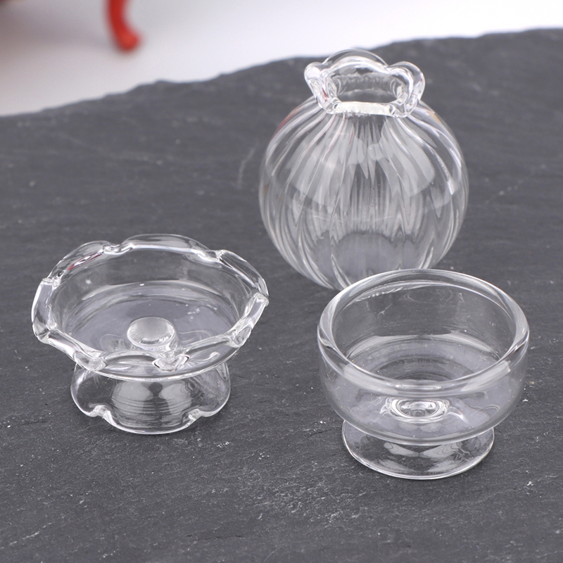 Vase Decor - 1:12 Poppenhuis Miniatuur Glazen Vaas Dessert