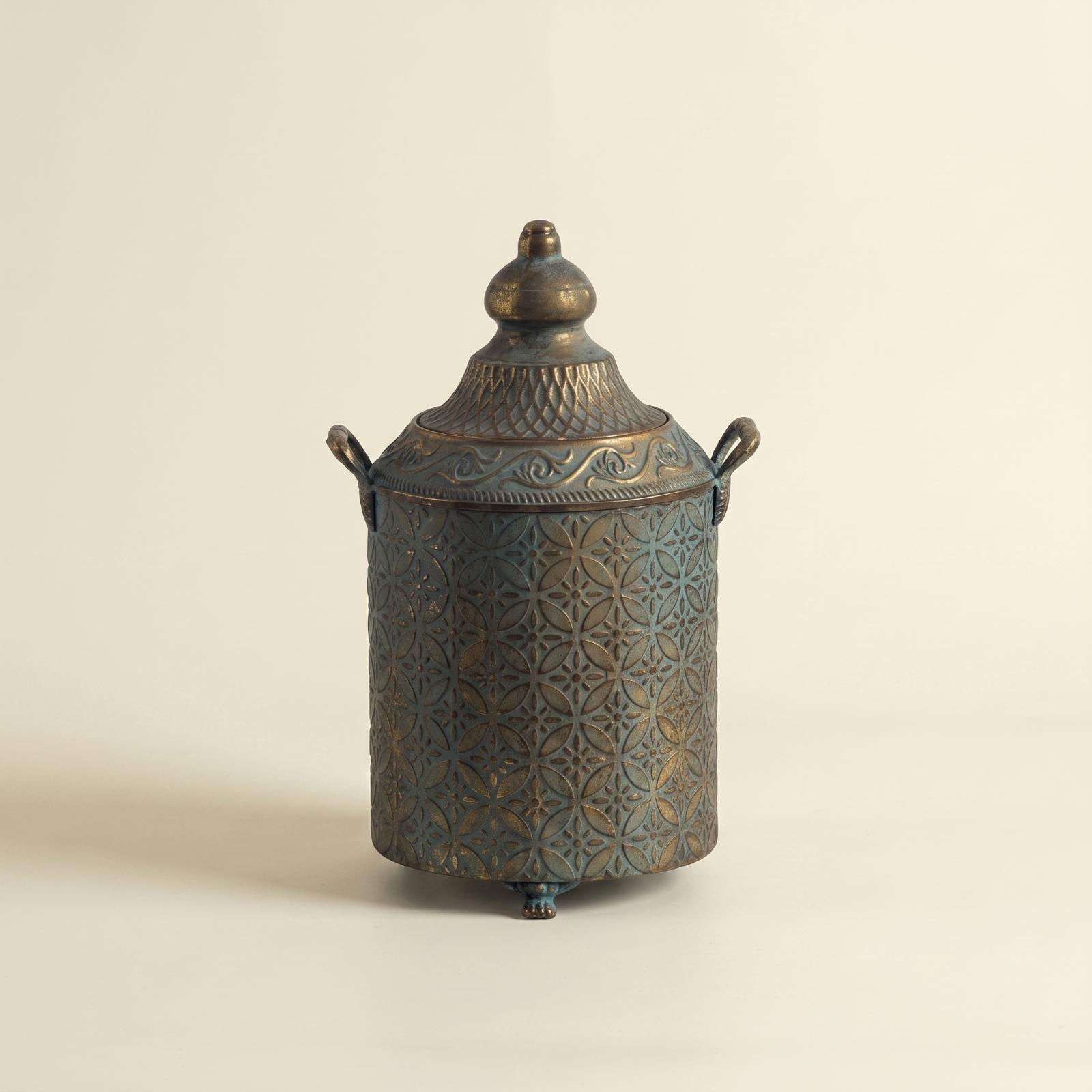 Vase Decor - Patina afgewerkte metalen decoratieve vaas, grote