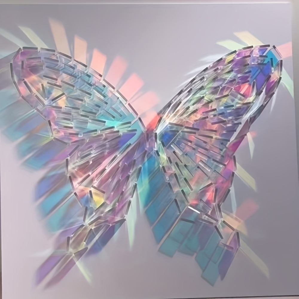 Decorative Mirror - Iridescent Acryl Spiegeltegels 30x30mm Regenboog Vierkante