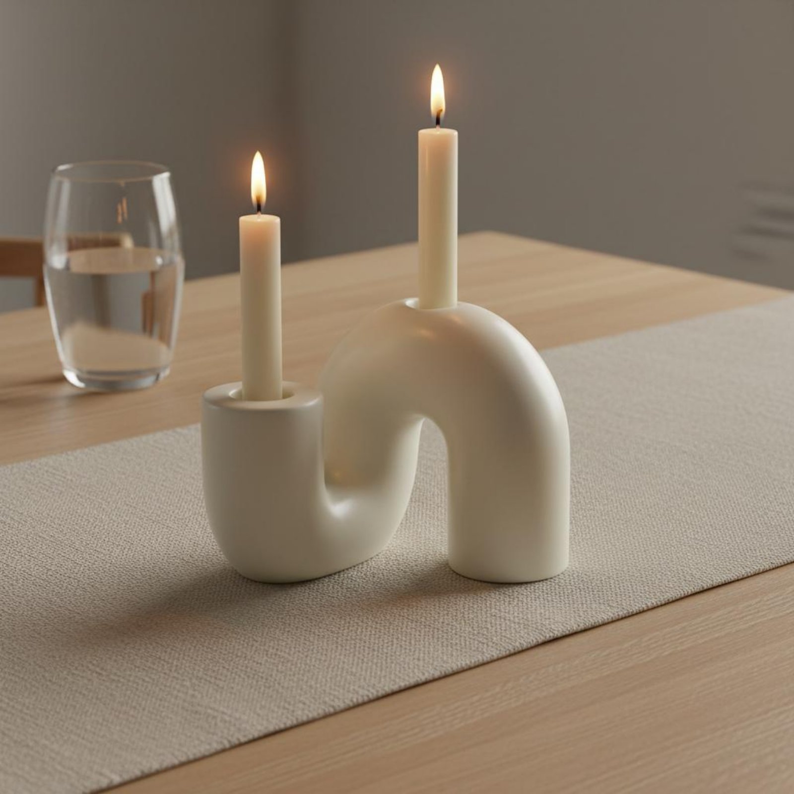 Candle Holder Decor - Golvende keramische kaarsenhouder Minimalistisch ontwerp Abstracte