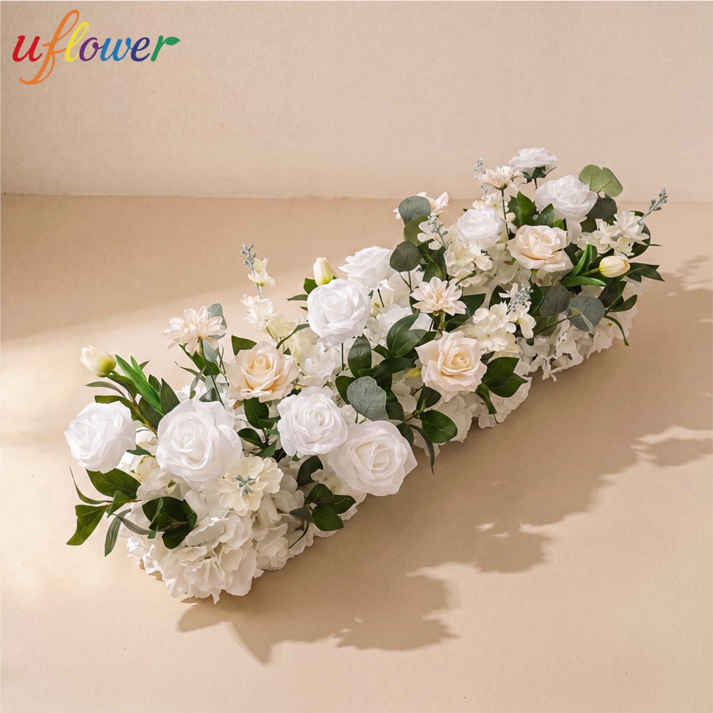 Table Runner - Uflower Rozen Groen Bloemenrij Lange Loper