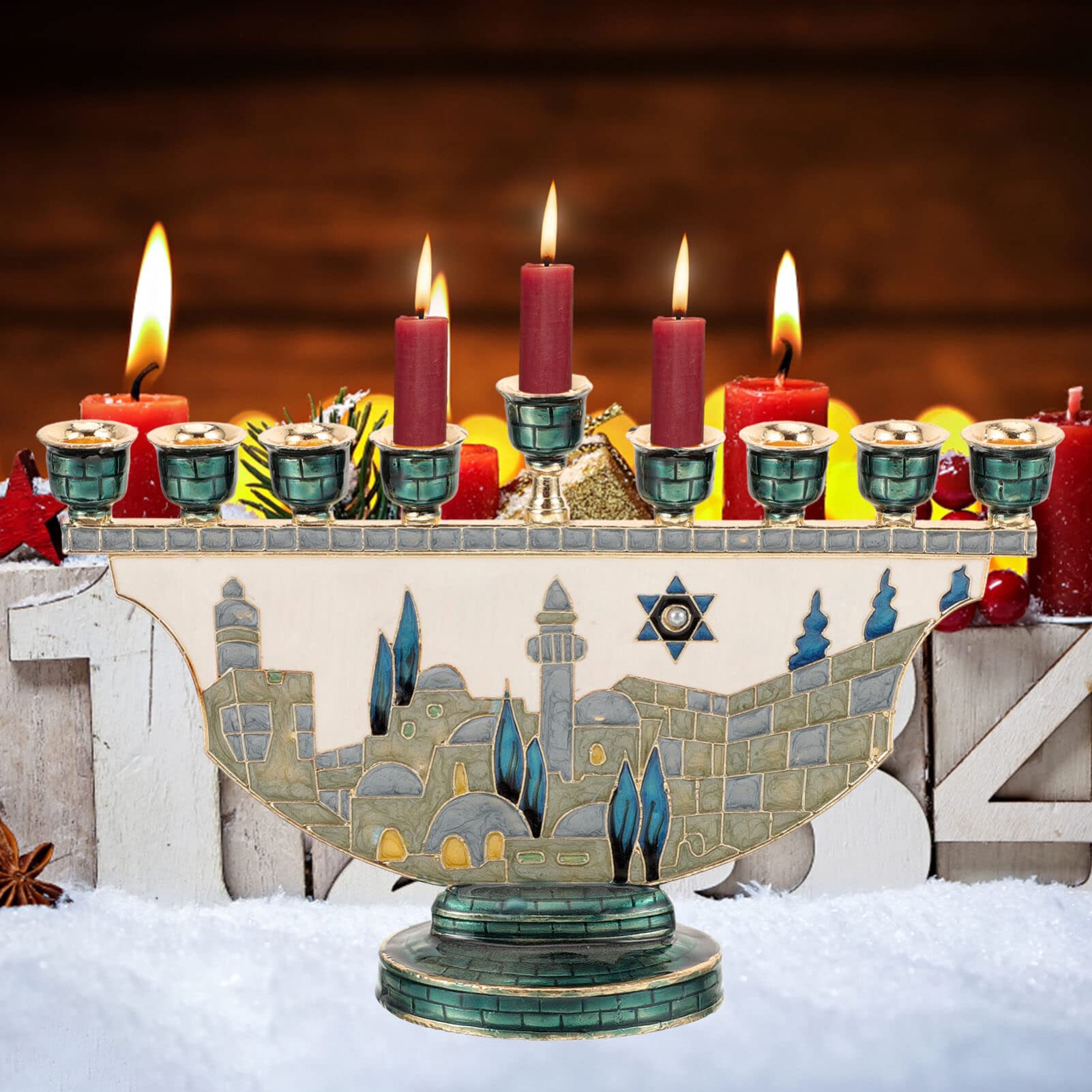 Jeruzalem Menora Hanukkah Kaar - Candle Holder Decor recensie en prijs