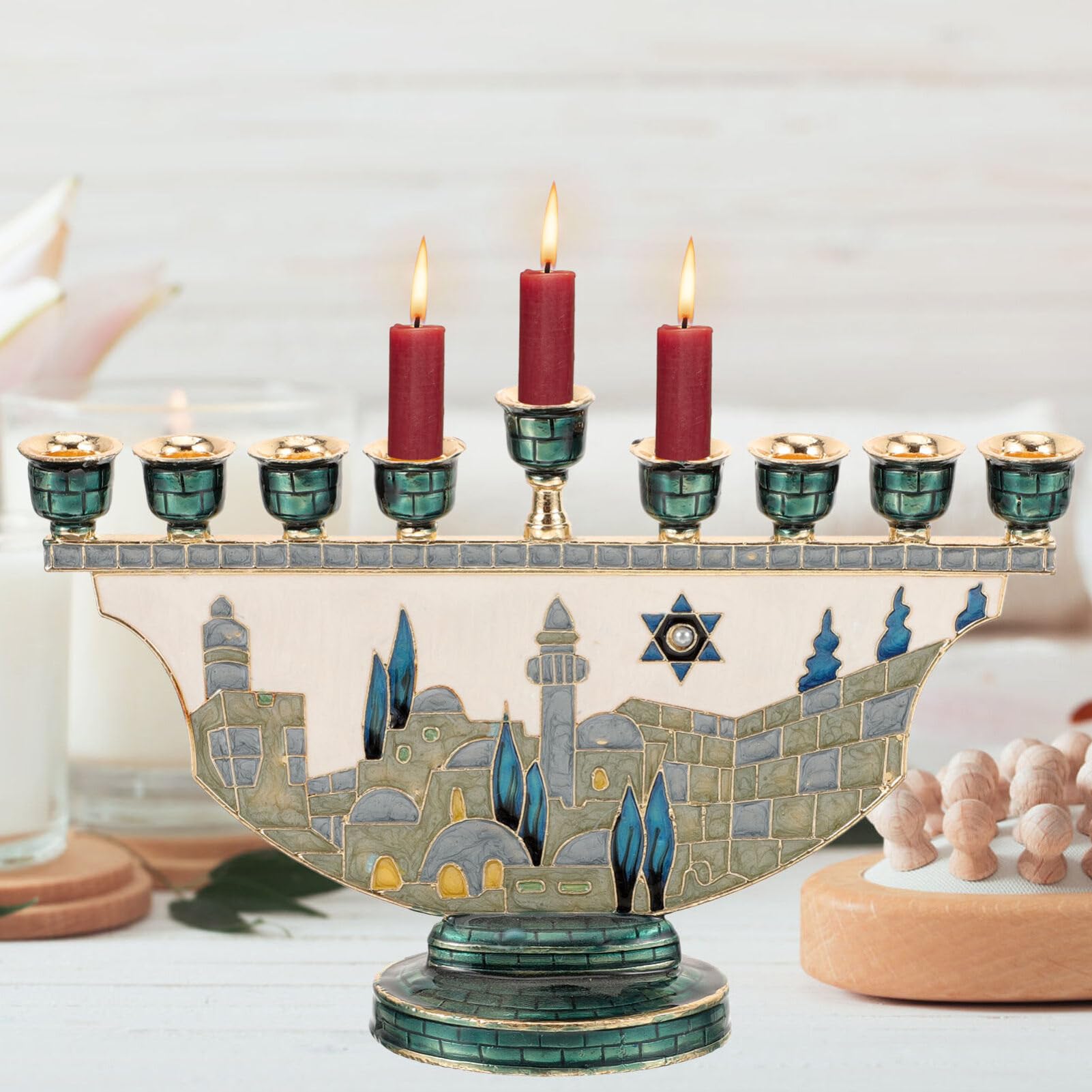 Jeruzalem Menora Hanukkah Kaar - Candle Holder Decor recensie en prijs
